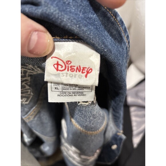 Disney Mickey & Minnie Together Forever Denim Jean Jacket Size XL Love Boho - Picture 12 of 14